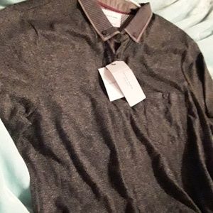 NEW denim and flower mens shirt